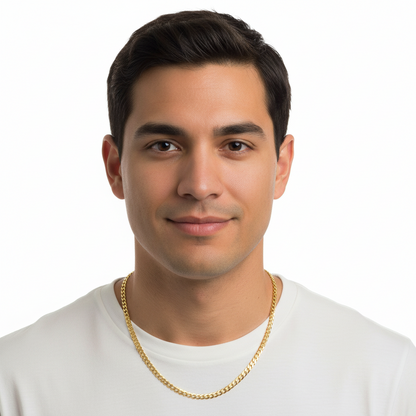 Cadena de oro de 10k con corte brillante, talla 18, 4,5 mm unisex