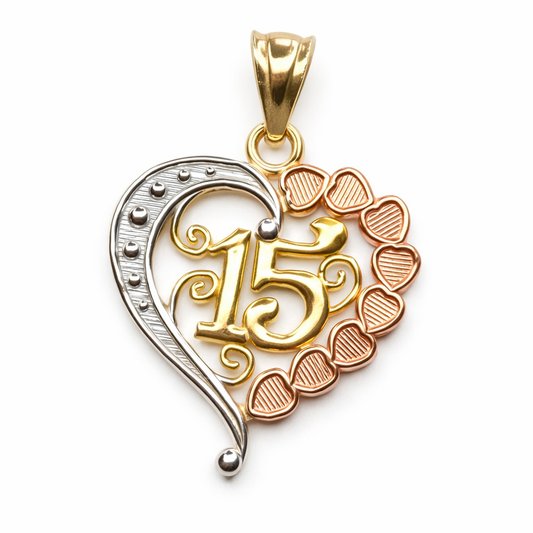 14K Gold Medium Quinceañera Pendant