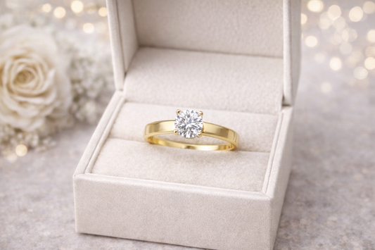 10k Gold Solitaire Ring Size 8