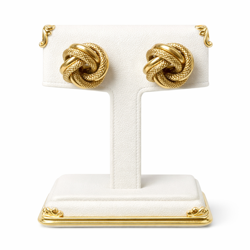 14K Gold Knot Earrings Large