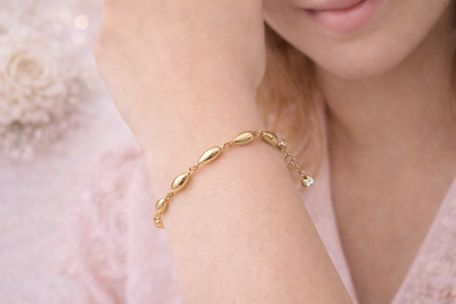 10K Gold Teardrop Bracelet Size 8