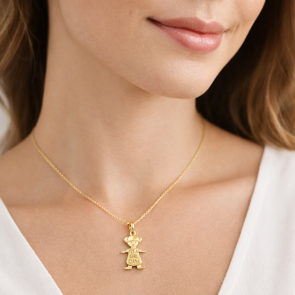14K Gold Girl Pendant