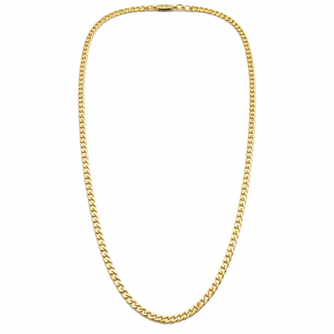 14K Gold Diamond Cut Chain Necklace 24 Inch 3.5mm