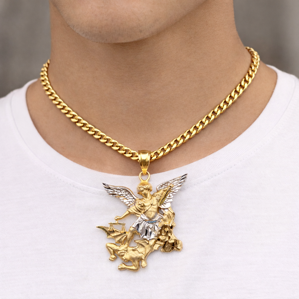 14k Gold Saint Michael Archangel Charm