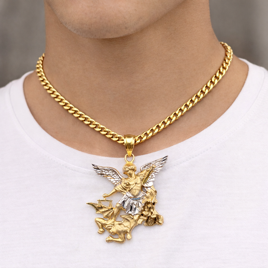 14k Gold Saint Michael Archangel Charm