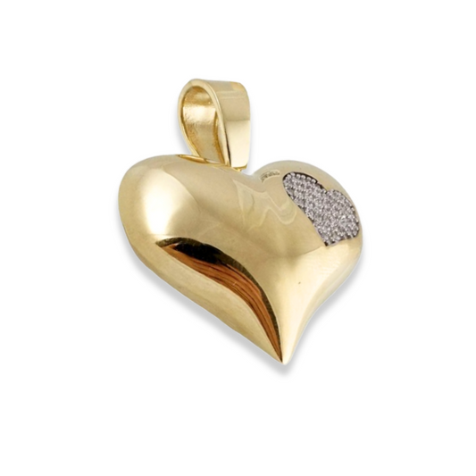 Colgante de corazón con globo de 10k