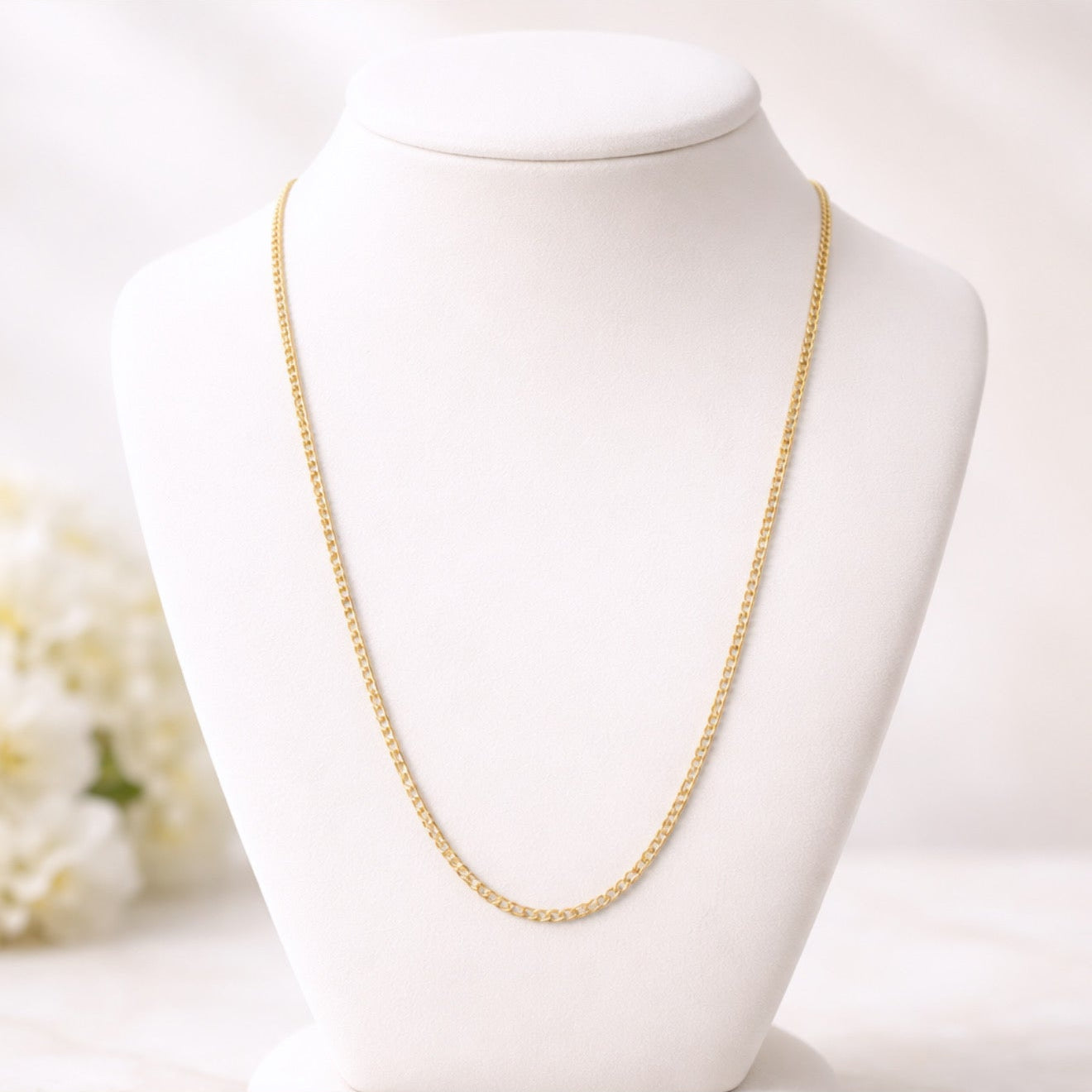 14K Gold Diamond Cut Chain Necklace 20 Inch 2.2mm