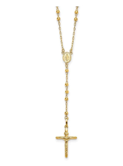 10k Gold Rosary - 16 Inches with White Gold Jesus