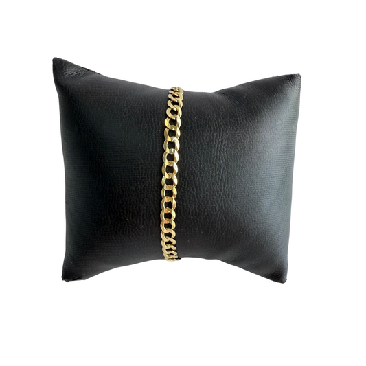 Pulsera de oro de 14 k, corte brillante, talla 7, 4,6 mm, unisex