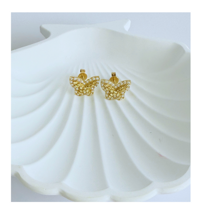 Women's 10k gold butterfly earrings
