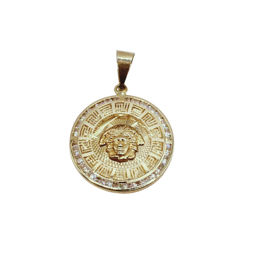 Versa 10k gold pendant with zirconia for men