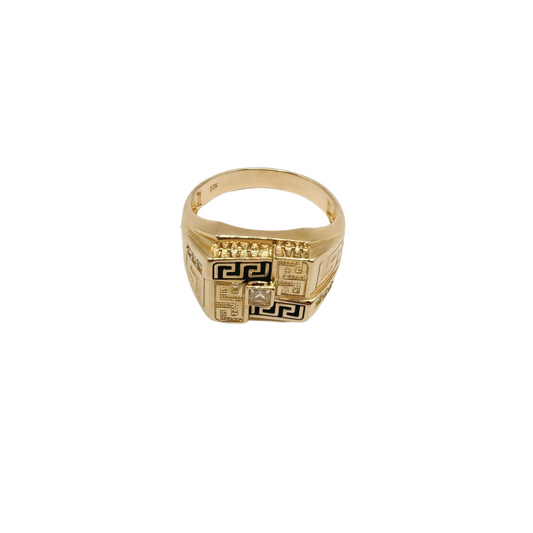 Versace 10k gold ring adorned with zirconia, size 12 for men