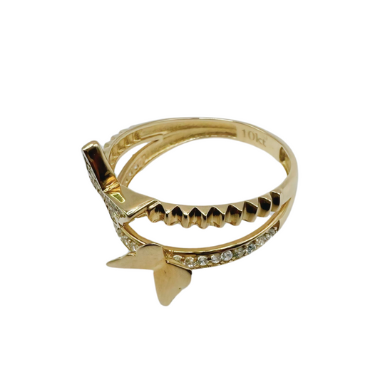 10k gold butterfly ring size 7 for women