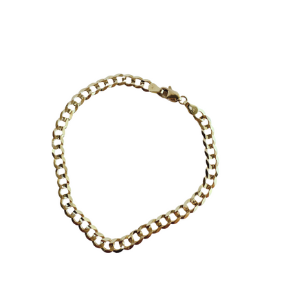 10k Gold Bracelet, Gloss Cut, Size 7.5mm, Unisex