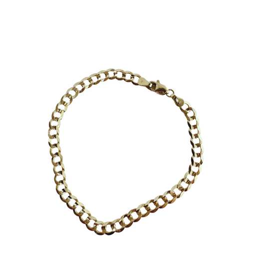 10k Gold Bracelet, Gloss Cut, Size 7.5mm, Unisex