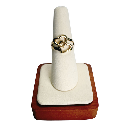 Anillo de corazón de oro de 10 quilates, talla 6 1/4 para mujer