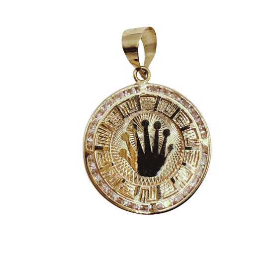 Rolex 10k gold pendant with zirconia for men
