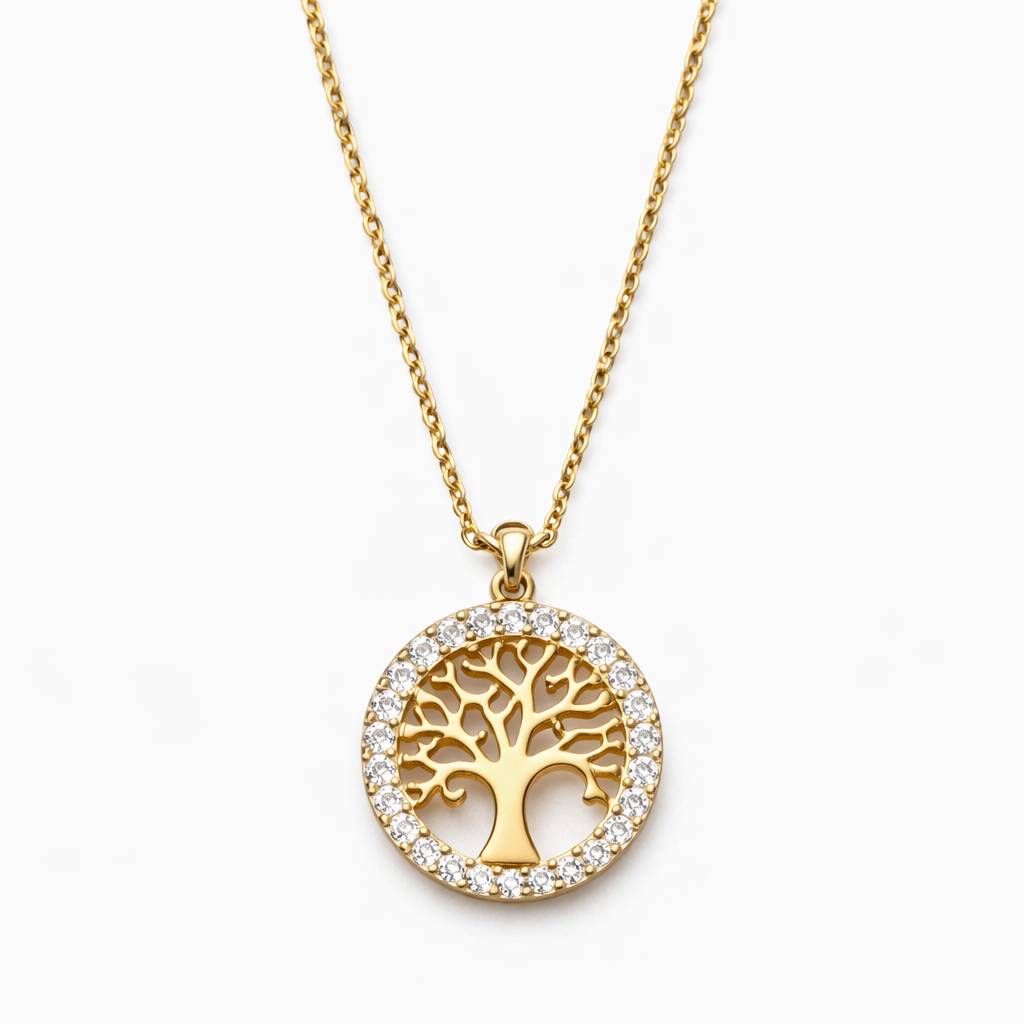 14K Gold Tree of Life Pendant Necklace