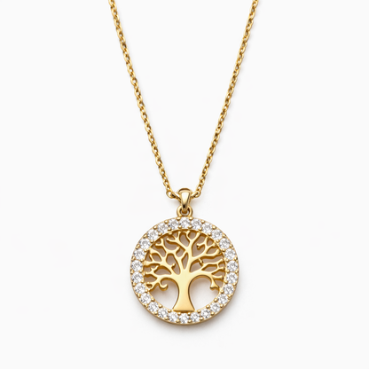 14K Gold Tree of Life Pendant Necklace