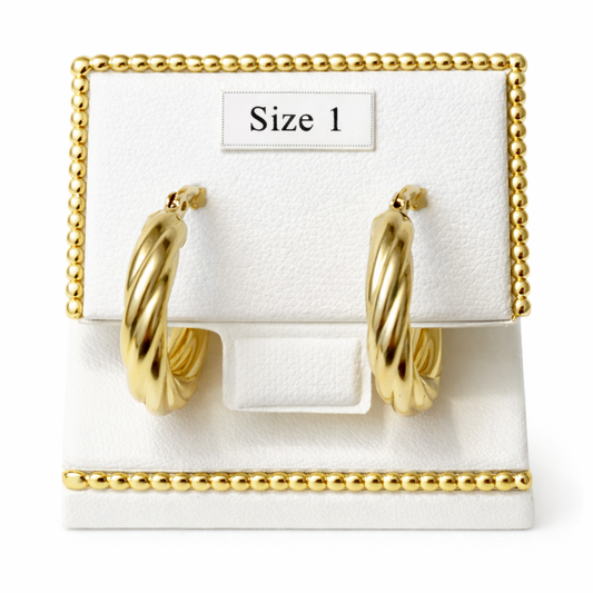 10K Gold Small Twisted Hoop Earrings