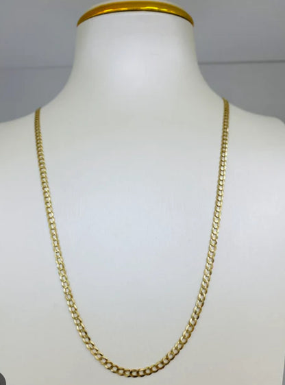 10k gold Shiny Cut Chain, size 18, 4.5 mm unisex