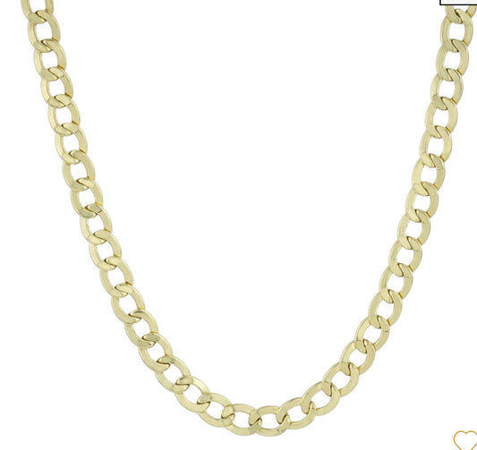 10k gold Shiny Cut Chain, size 18.5mm, unisex