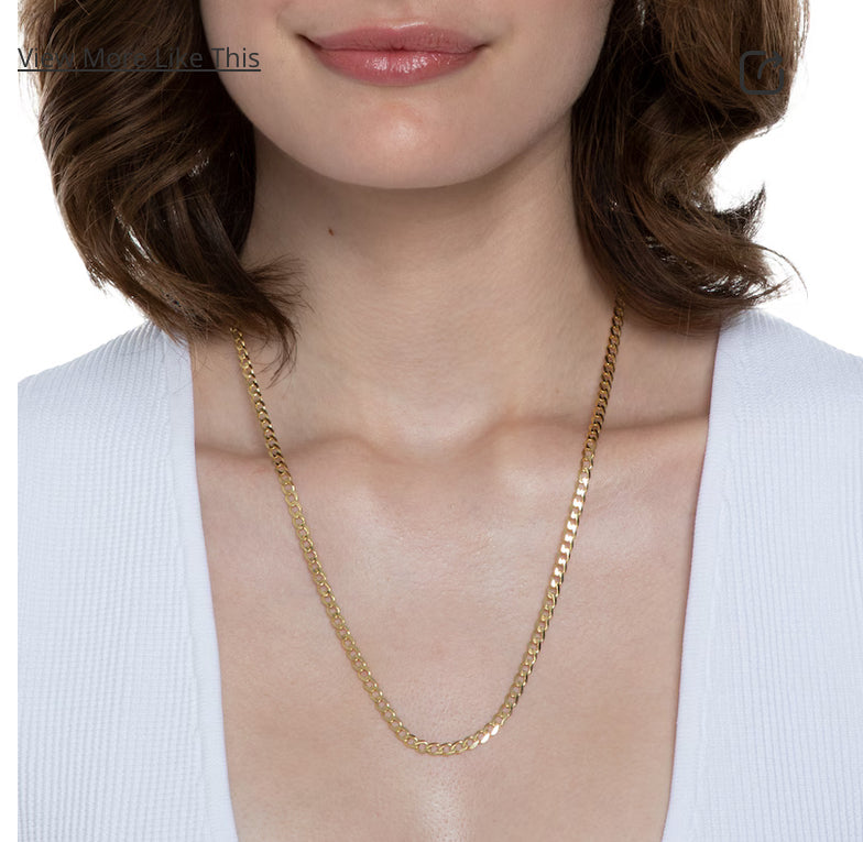 Gold 10 Bright Cut Chain, Size 22, 3mm, Unisex