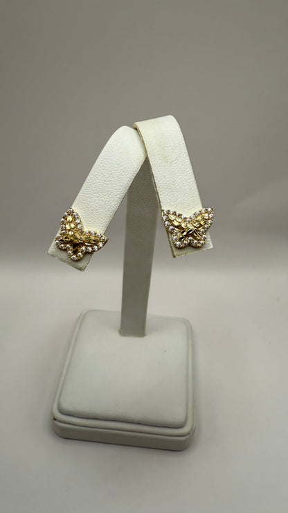 Women's 10k gold butterfly earrings