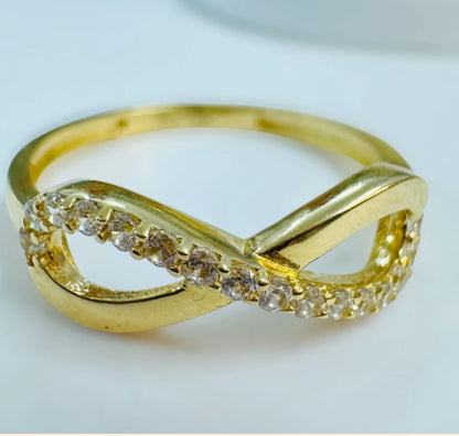 10k gold and zirconia infinity ring size 8.5 for women