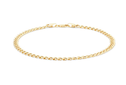 10k Gold Shine Cut Anklets Size 10 for Women 2.5mm