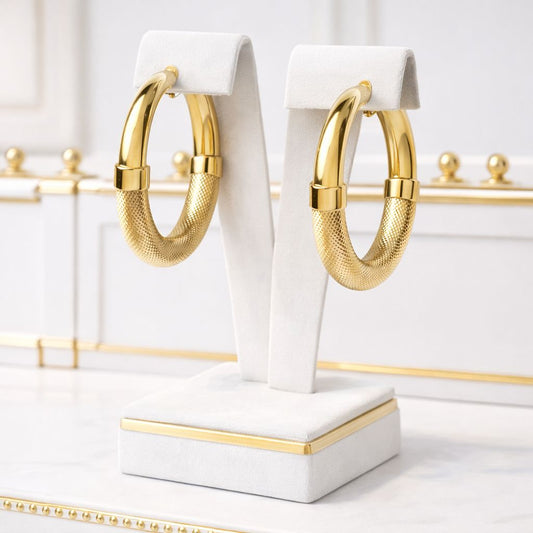 14K Gold Medium Hoop Earrings