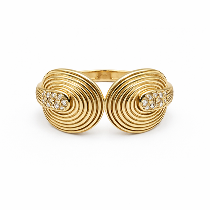 Anillo de oro de 10 quilates para mujer, talla 9