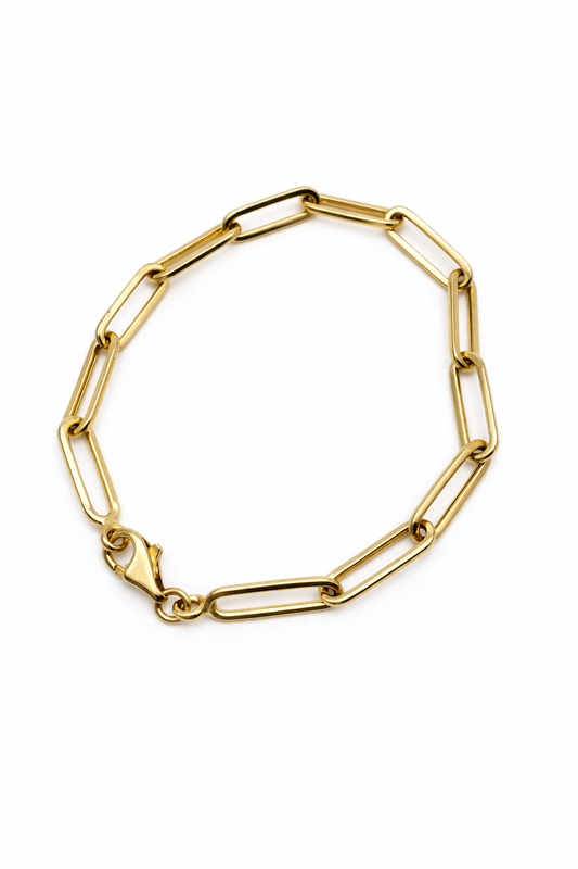 Pulsera Pepperclic de oro de 14 quilates para mujer, 7 pulgadas (5,4 mm)