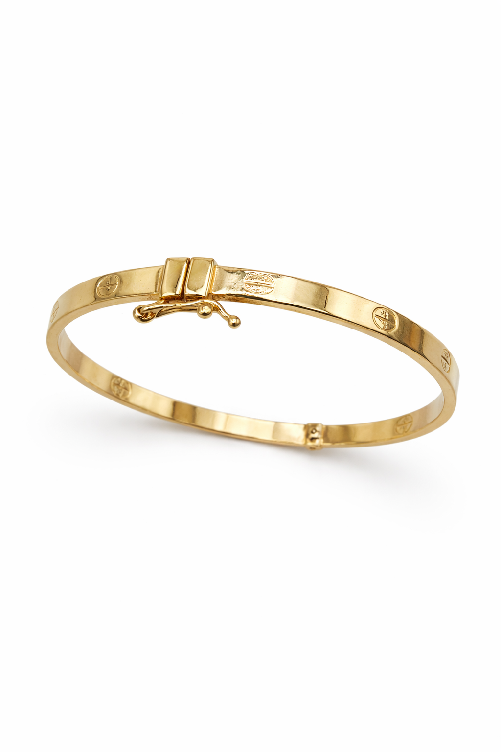 Pulsera Cartier de oro de 14 quilates para mujer, 20 cm, 4 mm