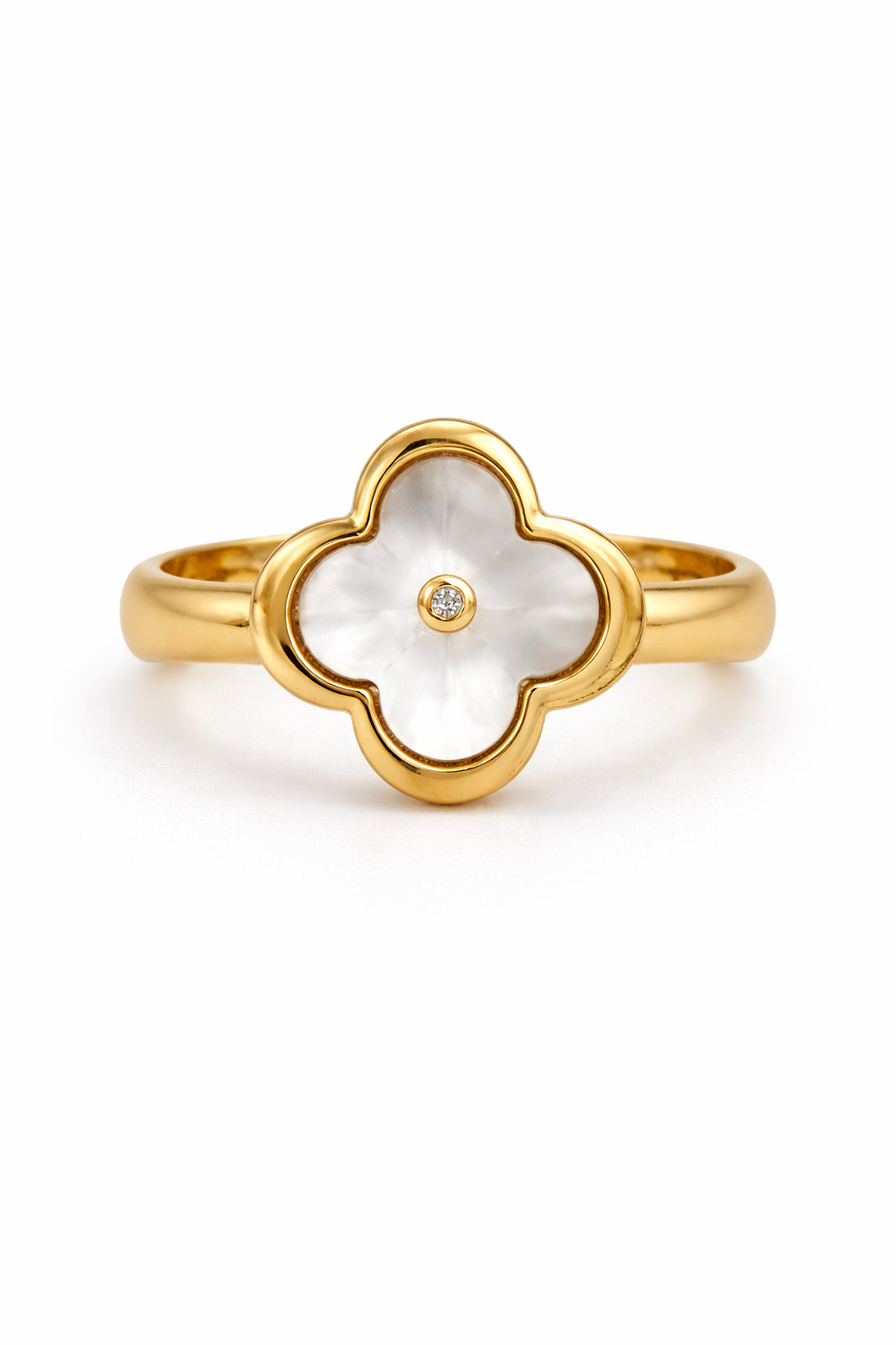 Anillo Flor de la Suerte en Oro de 14k para Mujer Talla 7