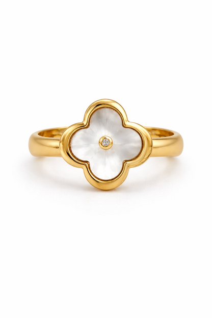 Anillo Flor de la Suerte en Oro de 14k para Mujer Talla 7