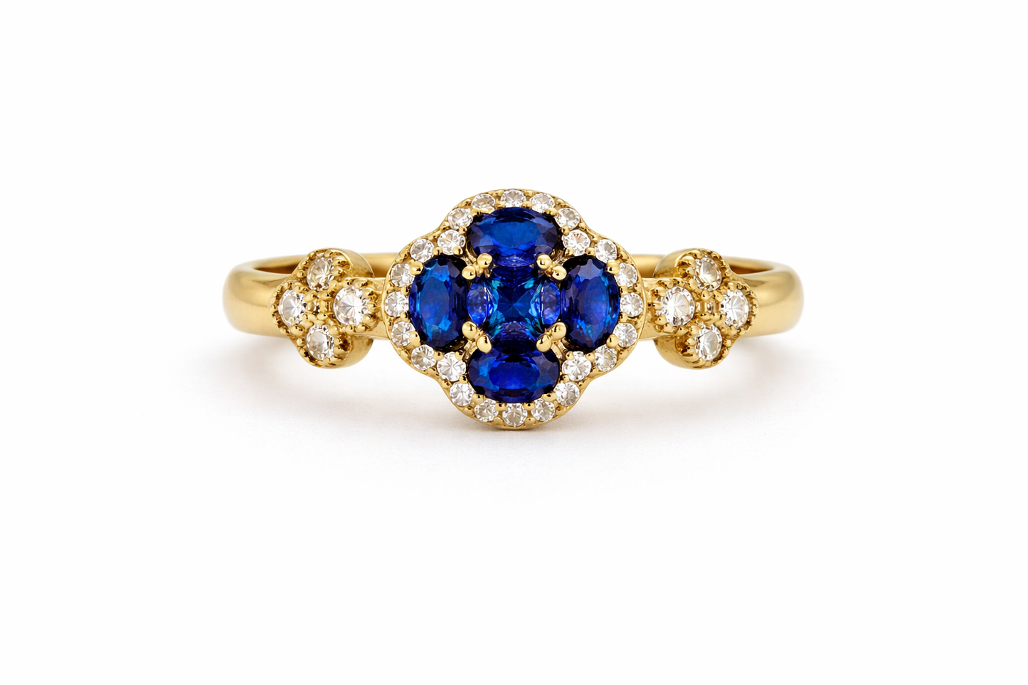 Anillo Flor de la Suerte en Oro de 14k para Mujer Talla 8