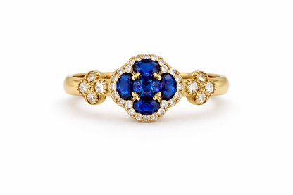 Anillo Flor de la Suerte en Oro de 14k para Mujer Talla 8