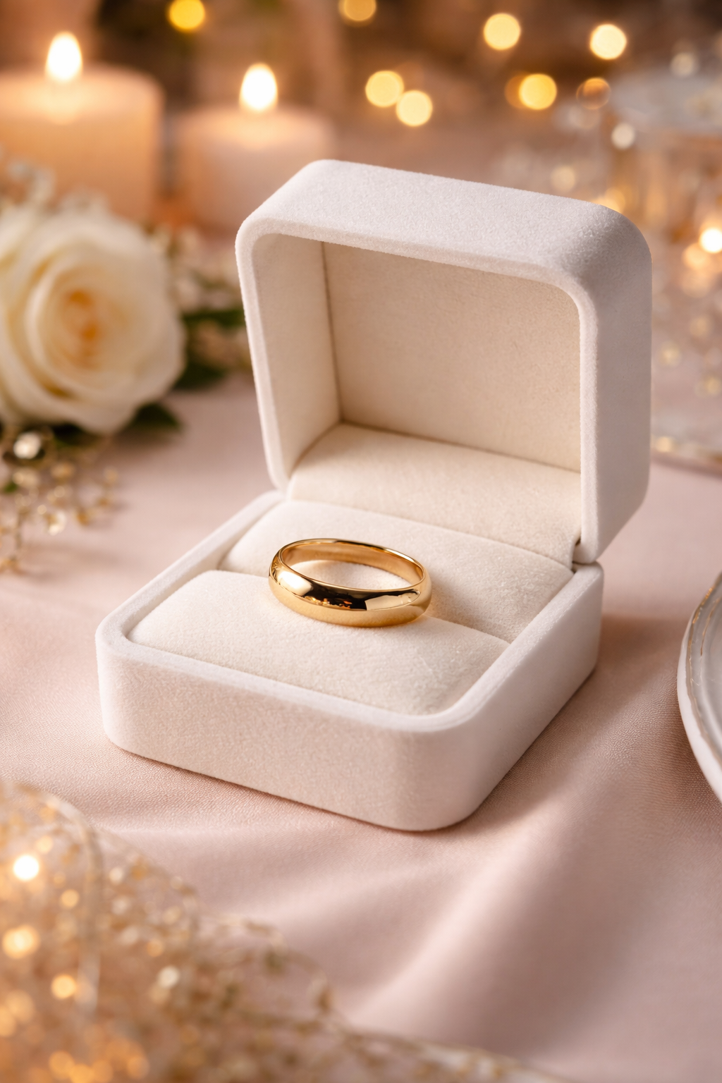 Anillo de oro de 14 quilates para mujer, talla 8.5