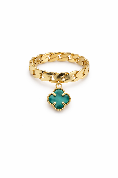 Anillo Flor de la Suerte en Oro de 14k para Mujer Talla 7