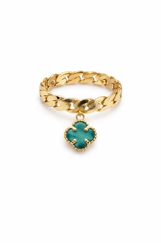 Anillo Flor de la Suerte en Oro de 14k para Mujer Talla 7