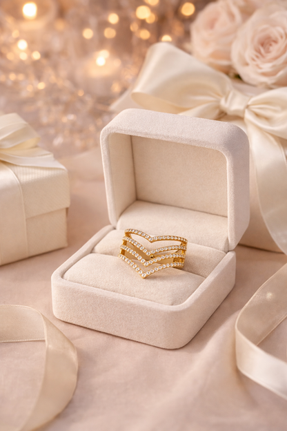 Anillo de oro de 14 quilates para mujer, talla 8