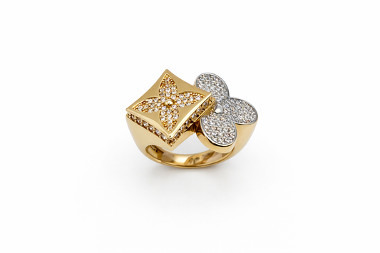 Anillo de oro de 14k para mujer, talla 7 1/2