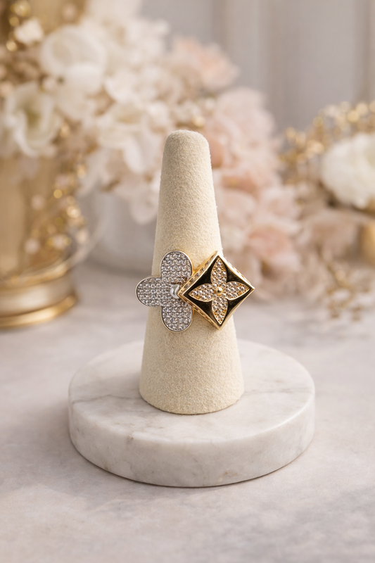 Anillo de oro de 14k para mujer, talla 7 1/2