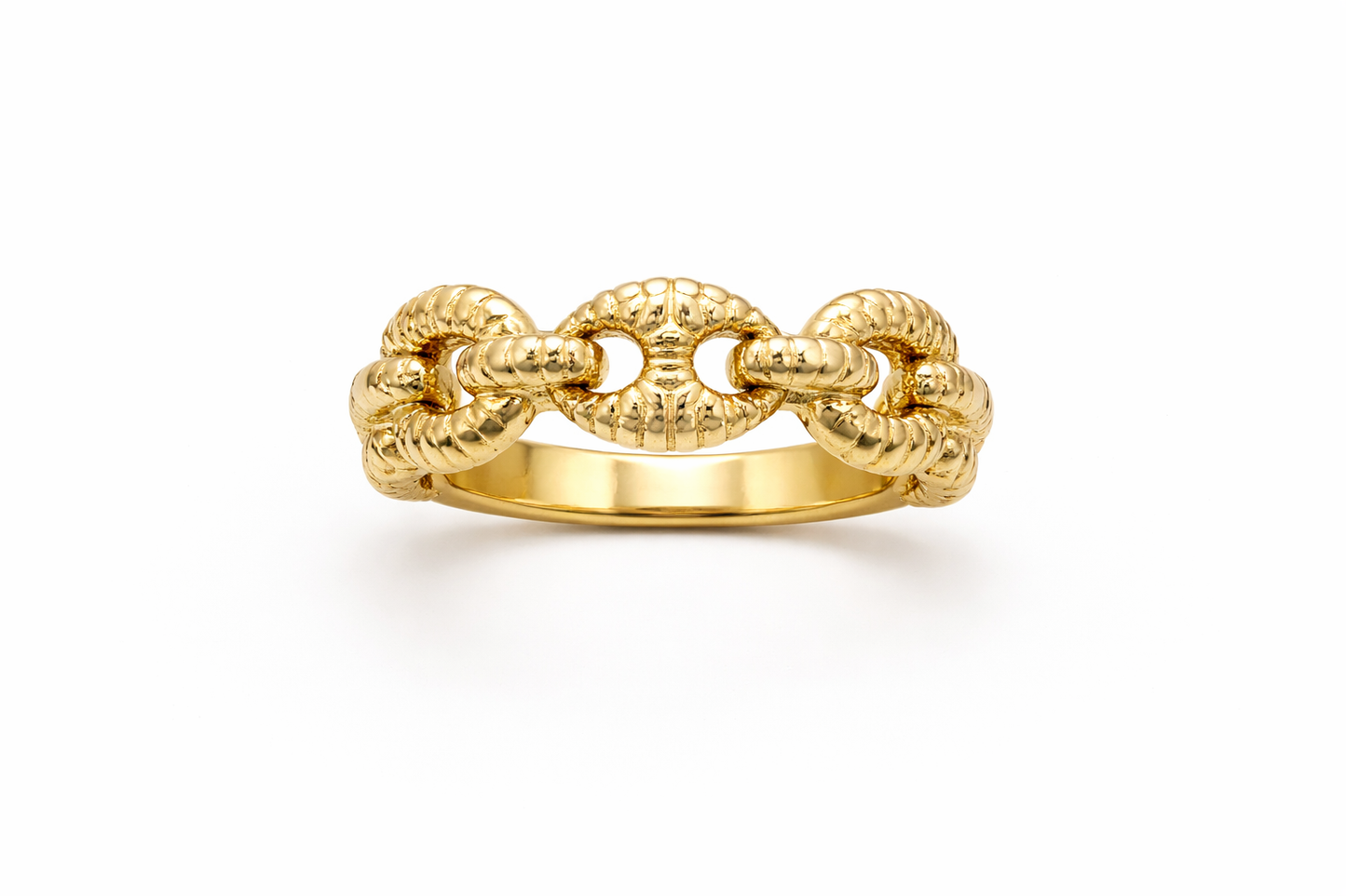 Anillo de oro de 14 quilates, estilo Gucci, talla 8.5 para mujer
