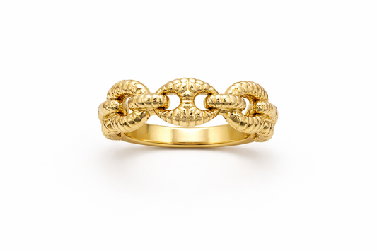 Anillo de oro de 14 quilates, estilo Gucci, talla 8.5 para mujer