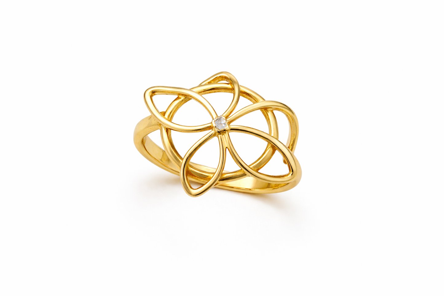 Anillo de oro de 14 quilates para mujer, talla 8