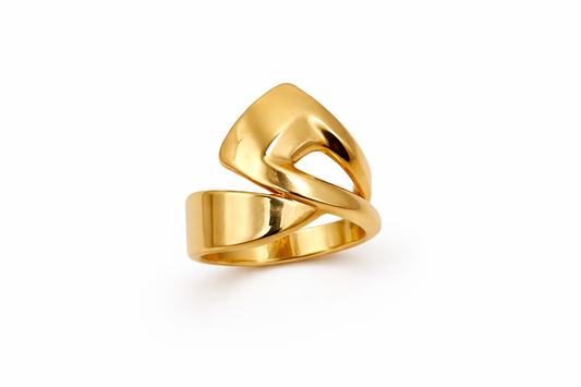 Anillo de oro de 14 quilates para mujer, talla 8.5